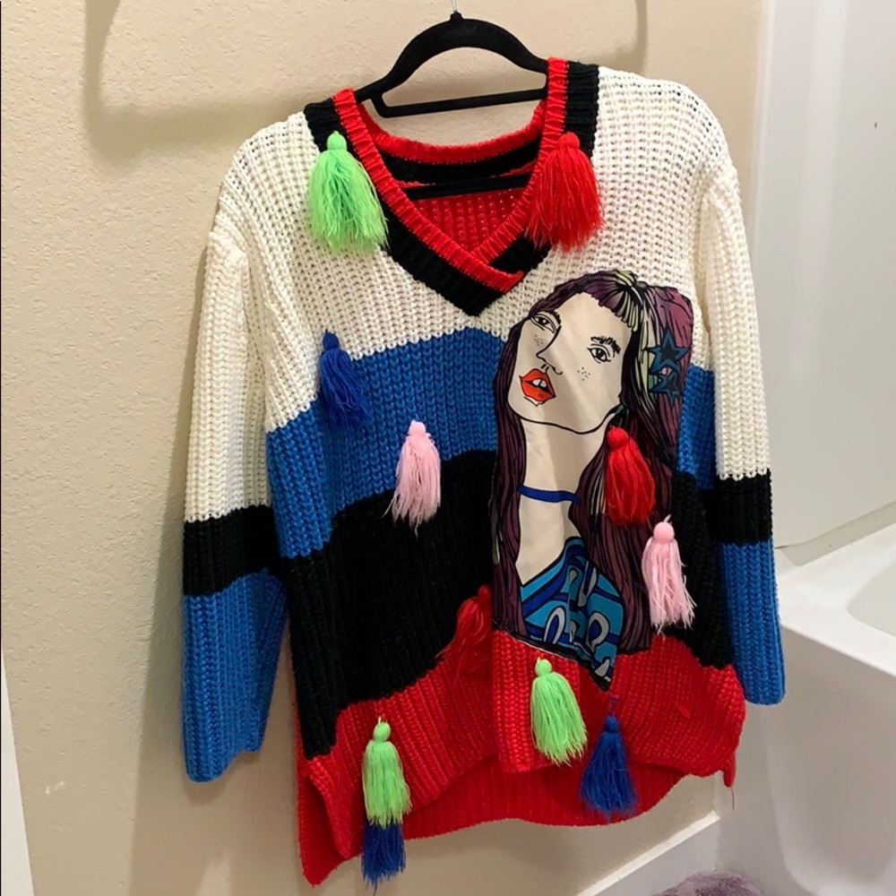 long sleeve colorful Sweater